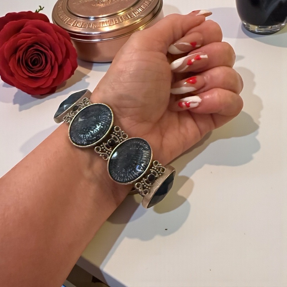 Elegant Silver and Black Women's Bracelet
